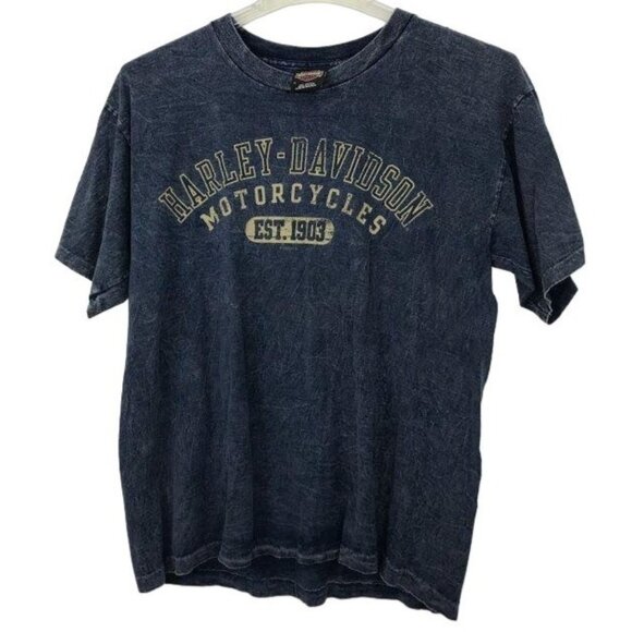 Harley Davidson Manatee River Bradenton FL M Blue Tshirt Short Sleeve Crew Neck - Picture 3 of 9